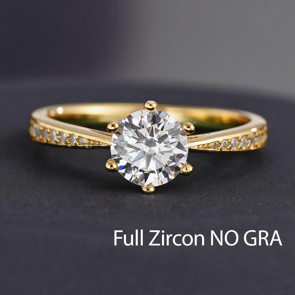 OEVAS 1ct 2ct Round Moissanite Rings 100% S925 Silver for Women Wedding Party Elegant Fine Jewelry