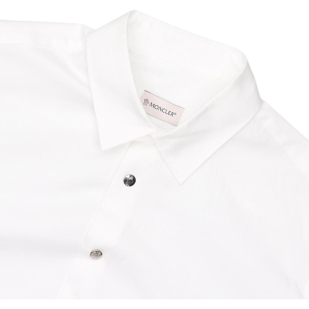Moncler Simple Solid Color Casual Versatile Pointed Collar Long Sleeve Shirt Men shirts G20912F0000328144001