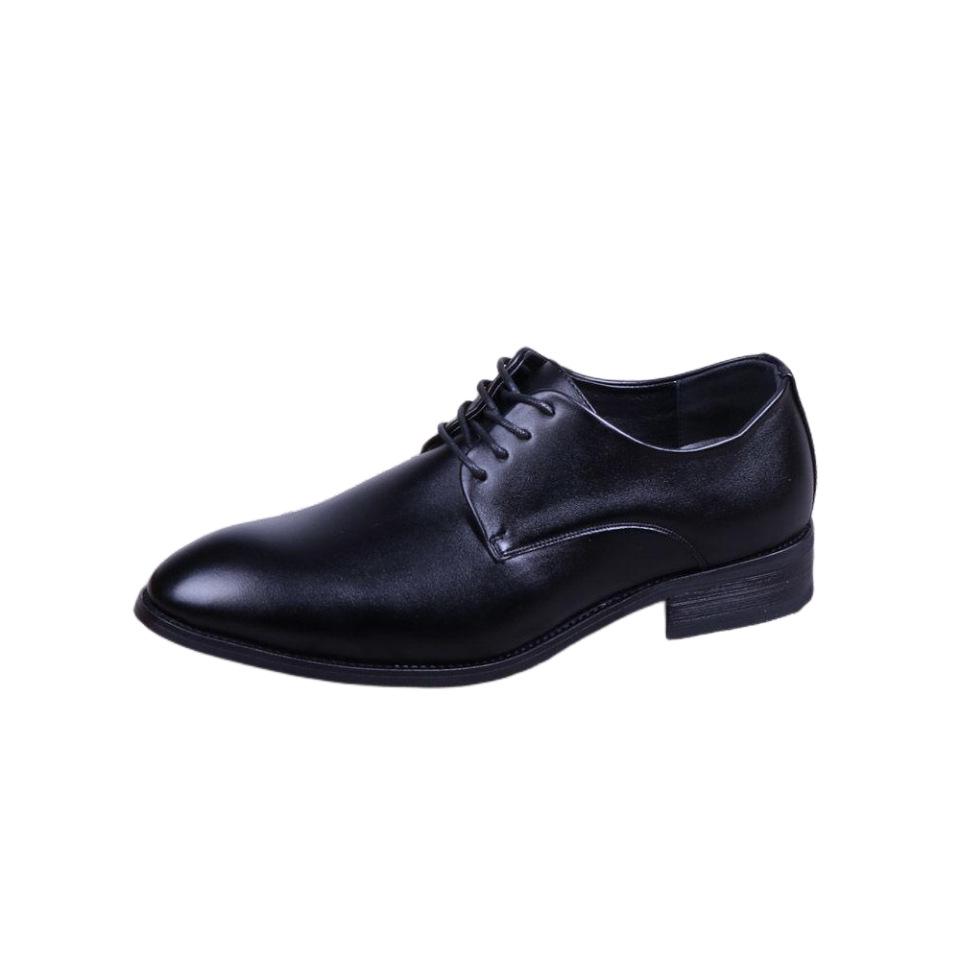 Men's Summer Business Formal Leather Shoes with Inner Height Increase - British Korean Style, Lace-up, Casual Trend.