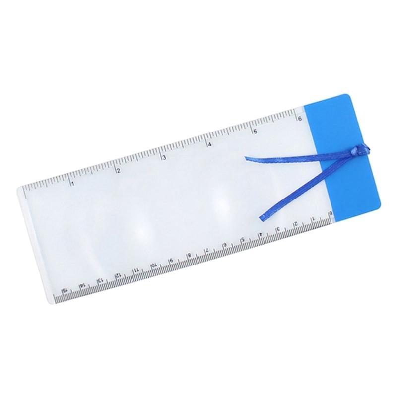 Magnifier Ruler Handheld Acrylic Magnifying Glass Portable Business Card Type PVC Bookmark Magnifying for Reading Fonts top sale