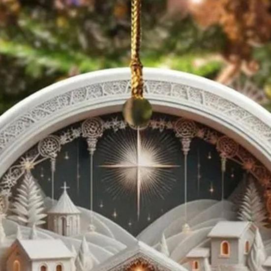 Acrylic Pendant Christmas Decoration with Lanyard Easy To Hang Nativity