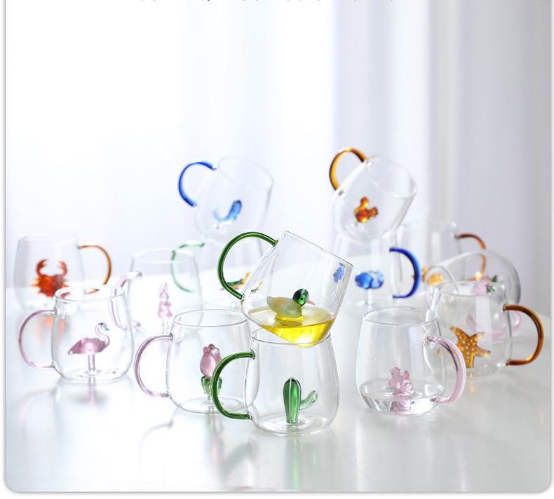 Heat-Resistant Borosilicate Glass Cartoon Animal Cup - Perfect for Juice, Household Use, or Holiday Gifts