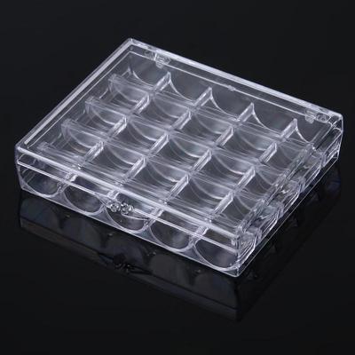 25 Grid Bobbins Storage Box Sewing Machine Spools Clear Plastic Case