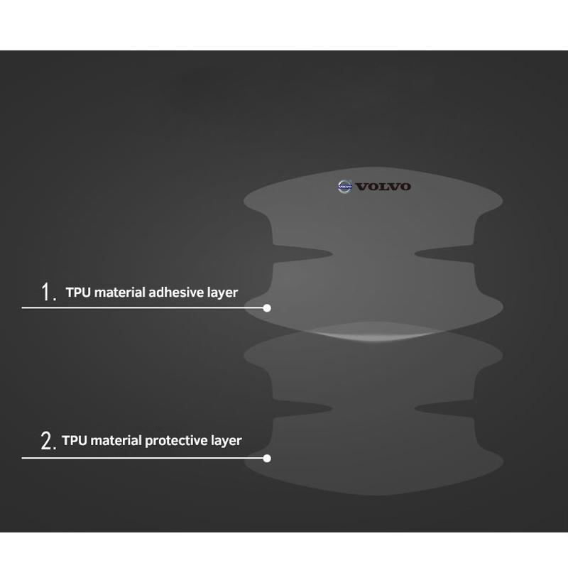 Autosticker Türgriffschale Kratzschutz-Aufkleber für Volvo C40 V60 V40 XC90 S60 C30 XC60 V50 V70 S90 XC40 S80 V90 S40 S90