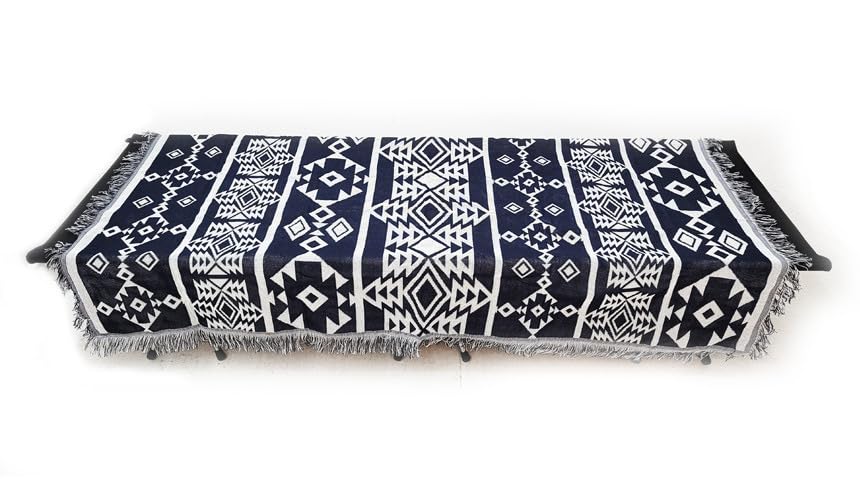 Peel Forest Camping Large Outdoor Ethnic Cotton Tent Black and 90 X 150 Cm Scandinavian-style Blanket, Rug, Style, Blend, Monochrome, Washable, Mat,