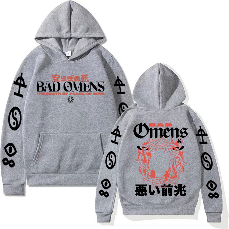 Vintage Bad Omens Funny Graphic Hoody Tour 2023 American Music Concert Hoodie Men Harajuku Hip Hop Rap Sweatshirt Y2k Streetwear