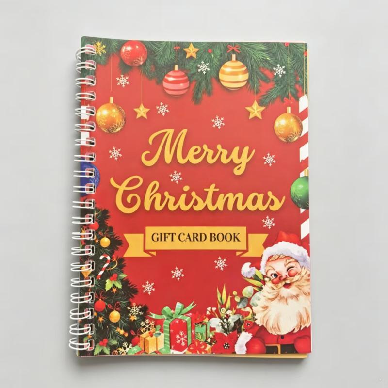 Libro de Tarjetas de Regalo de Navidad con Espiral Festival Regalos de Navidad Para Adolescentes Organizador de Tarjetas de Felicitación Soporte para Tarjetas de Felicitación