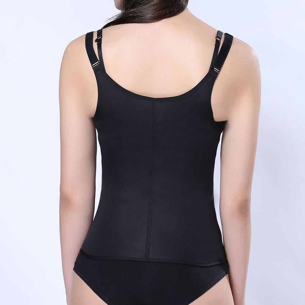 Women's Waist Trainer Corset Body Shaper with Three Rows Hook and Zipper Closure Slimming Underbust Shapewear for Fitness and Waist Support