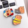 Cuteness Capybara Brooch Lovely Animal Pin Stylish Party Badge Metal Texture for Party Dress Up and Present Giving