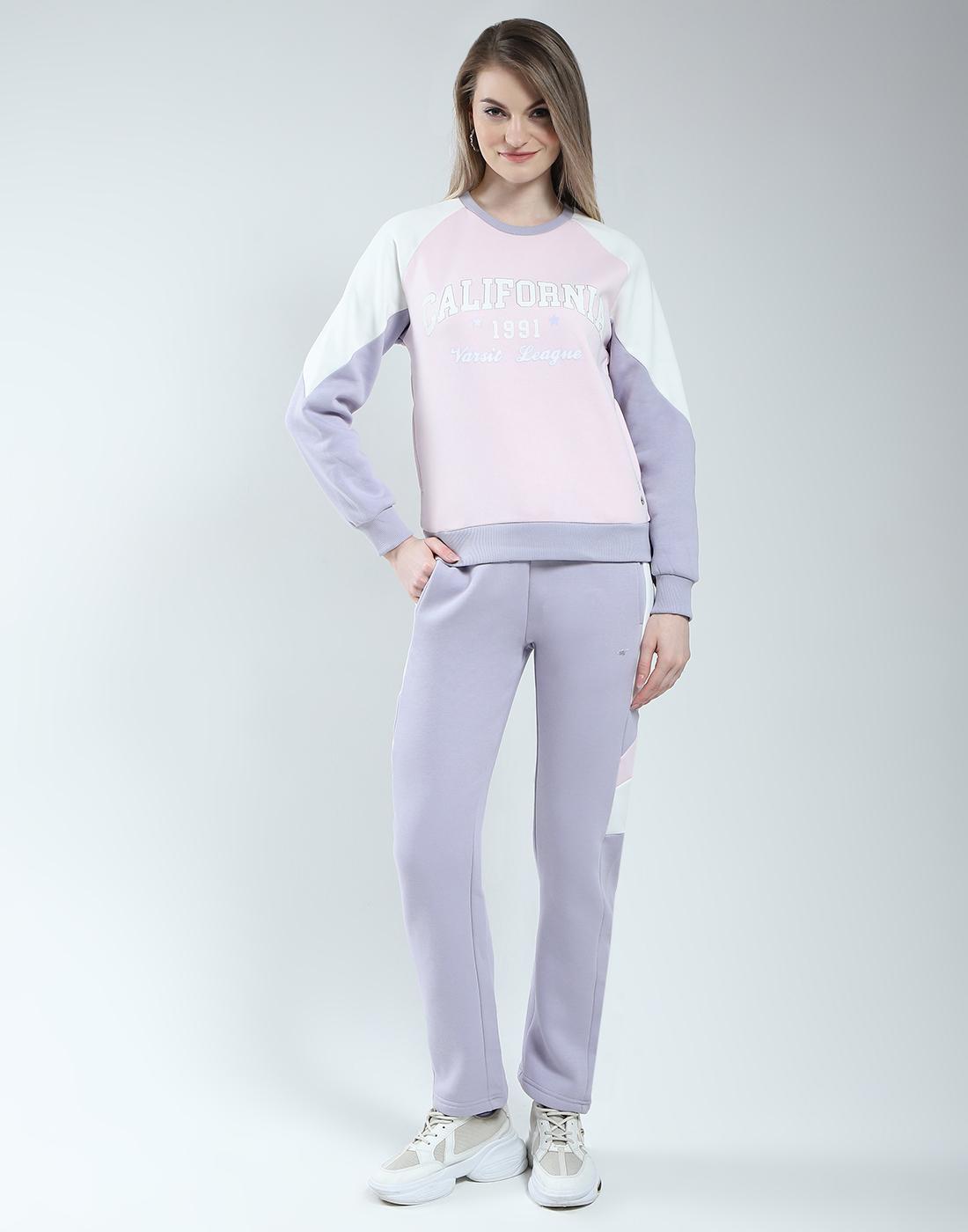 

MONTE CARLO Женский спортивный костюм стандартного кроя с длинными рукавами и принтом XL лавандовый