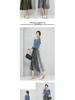 Women's High-Waisted Gold Velvet Pleated A-Line Long Skirt
