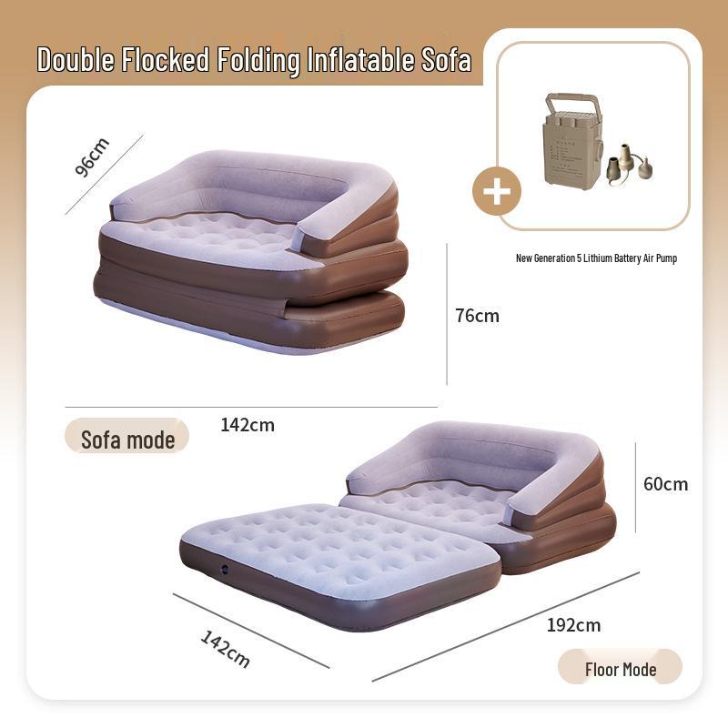 Thick Flocking Inflatable 2-in-1 Sofa Recliner: Sit & Lie Tent Sofa