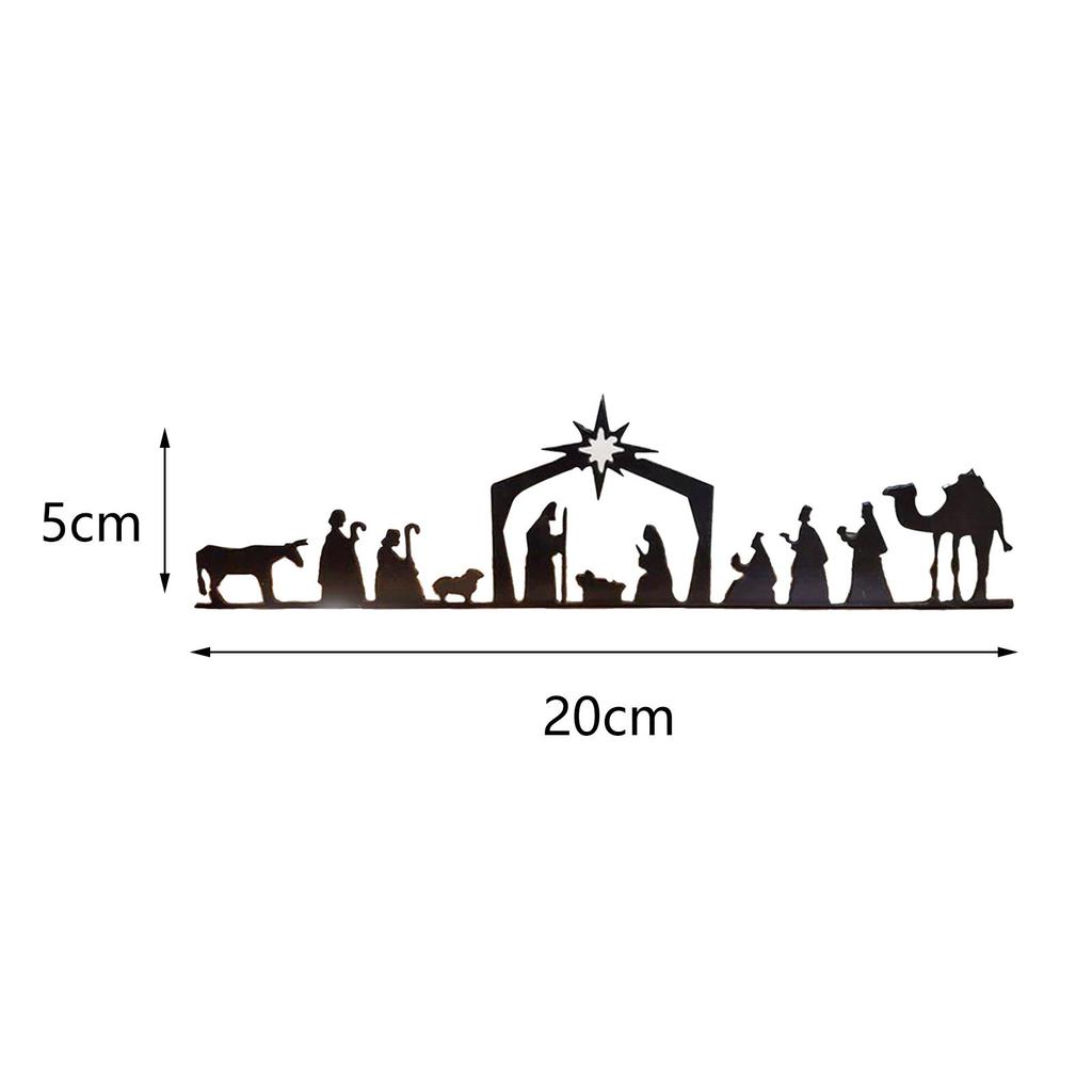 Christmas Nativity Metal Set Catholic Gifts Collection Small Figurines Metal Nativity Set for TV Shelf Chapel Home Table Office