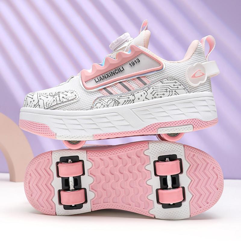 Stivali Sportivi a Quattro Ruote per Bambini Pattinaggio a Rotelle Come Scarpe Sportive Piatti Scarpe da Pattinaggio Scarpe Sportive Scarpe da Pattinaggio da Donna