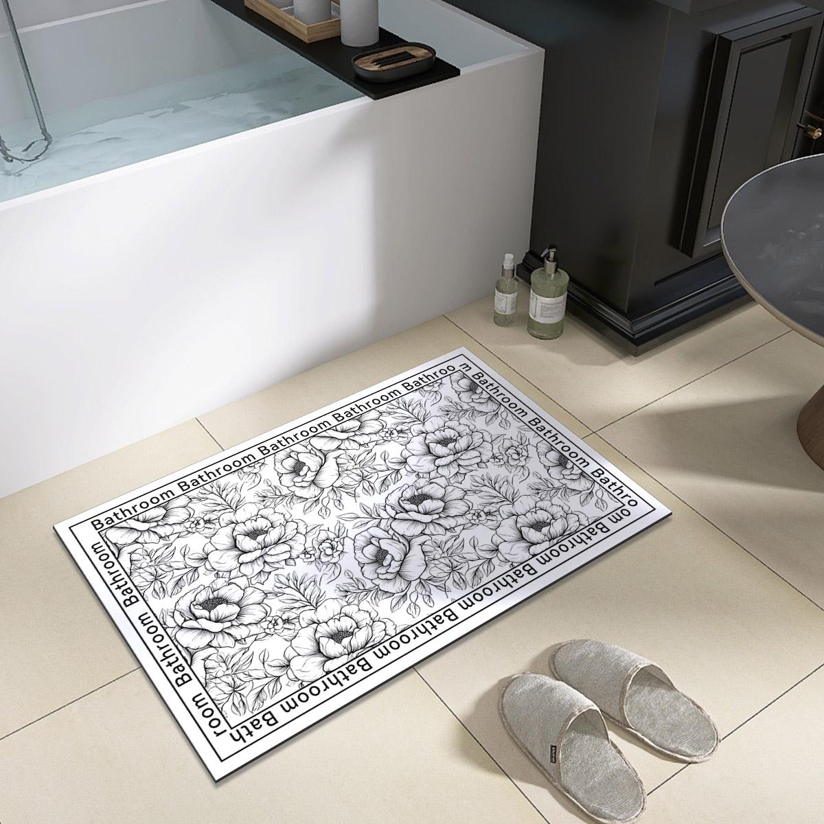 

Диатомовая земля Коврик для ванной, душа, ванной Комнатный коврик Впитывающий коврик для ног Нескользящий коврик для туалета Быстросохнущий Придверный коврик Моющийся 40cmx60cm