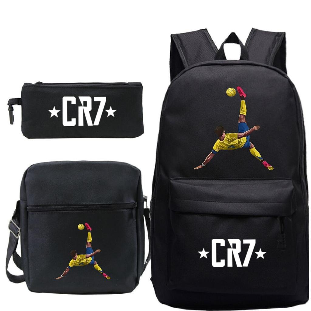 Cartable grande capacité avec bandoulière; set de trousse à crayons trois pièces pour étudiant