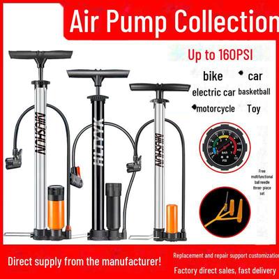 Universal High-Pressure Inflator Pump with Gauge for Bicycles, Cars, and Basketballs