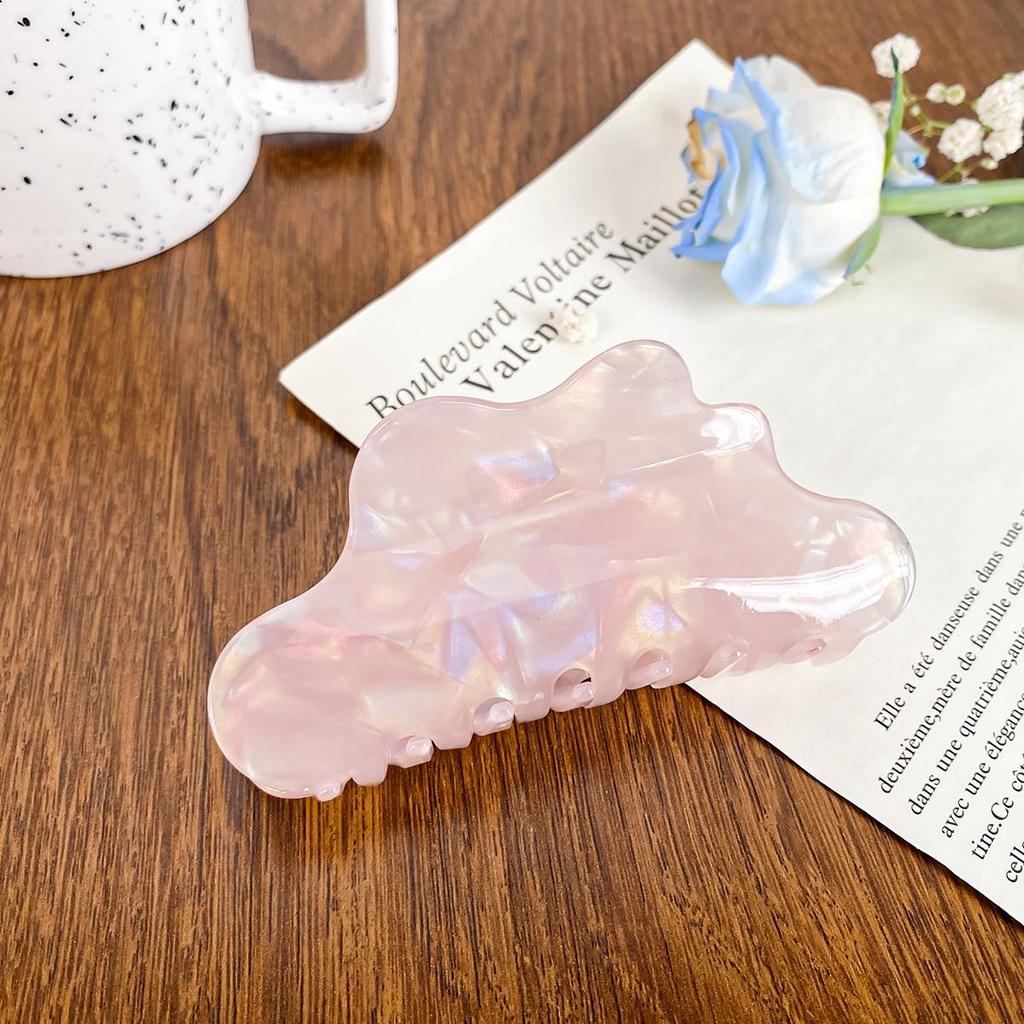 Iridescent Mermaid Shark Clip: Large Korean Acetate Hair Claw for Women's Updo