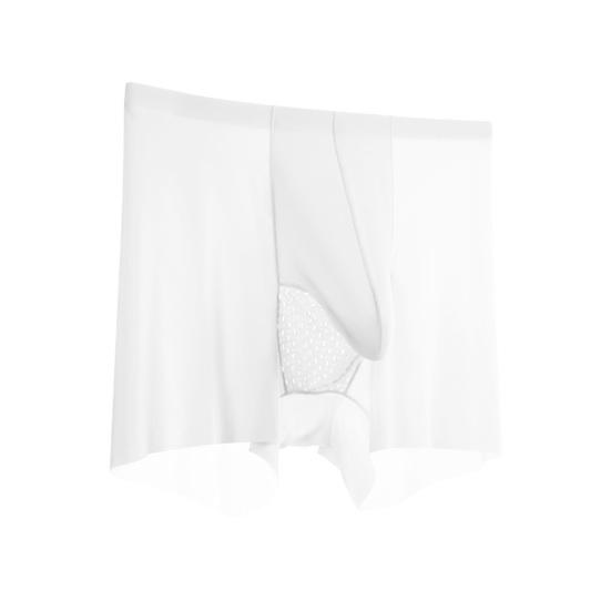 

Мужское Боксерское Нижнее Белье Эластичные Шорты-Брифы Средней Посадки с Дизайном Хобот Слона Быстросохнущие Бесшовные Мягкая Ткань Трусы L белый