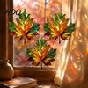 Indoor Autumn Party Supplies Acrylic Maple Leaf Suncatcher for Home Decor Stained Glass Decorative Leaves Style Window Hanging Ornament Thanksgiving