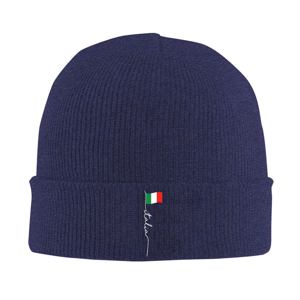 Italy Signature Italian Flag Italia Hat Autumn Winter Beanies Warm Cap FeUnisex Unisex Acrylic Bonnet