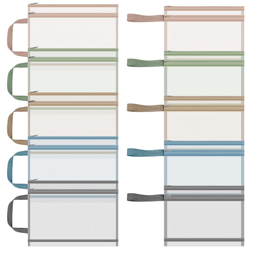 Single or Double Layer A4 A5 File Pouch Breathable See Through Document Storage Bag With Side Handle for Building Block School