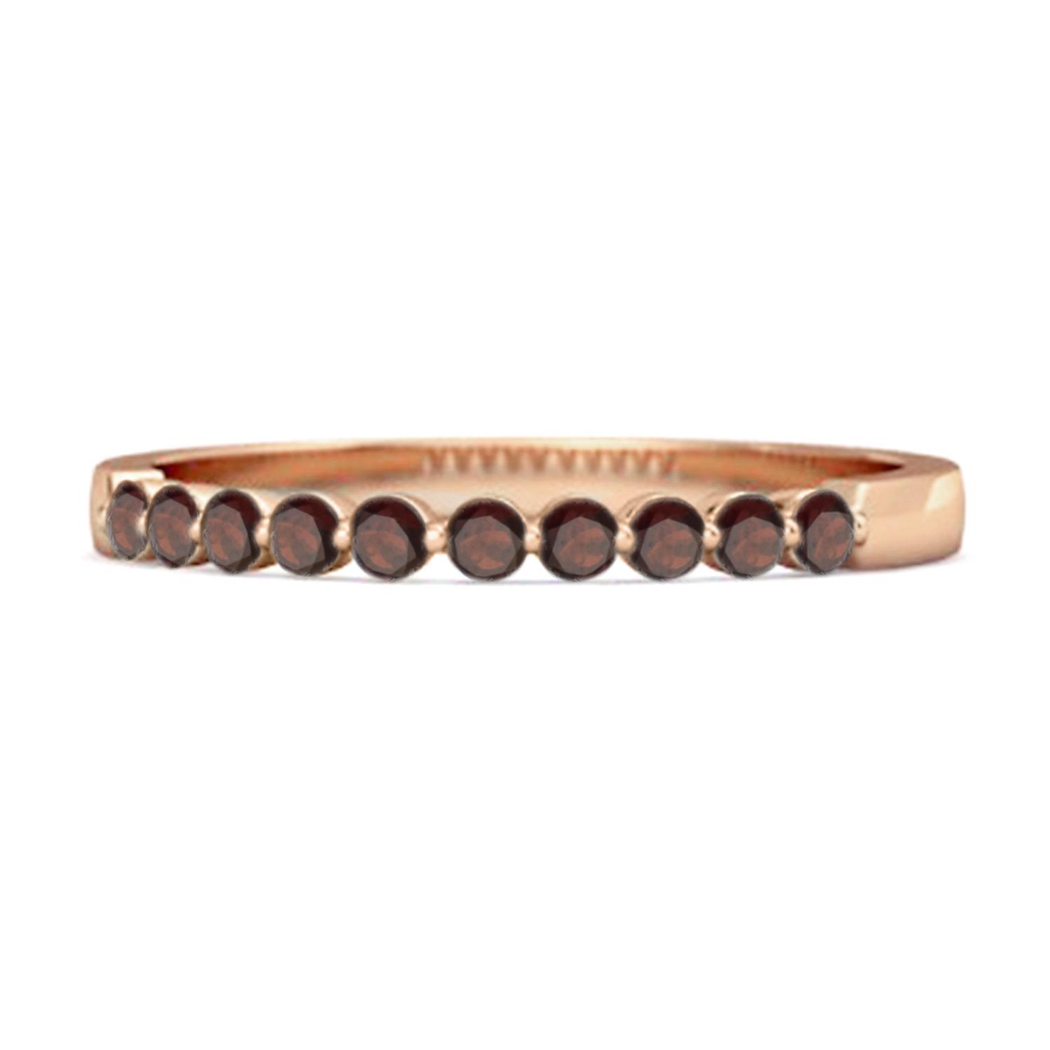 Garnet Half Eternity Design Band Ring - 925 Sterling Silver Rose Gold Vermeil 12 ярко-розовый