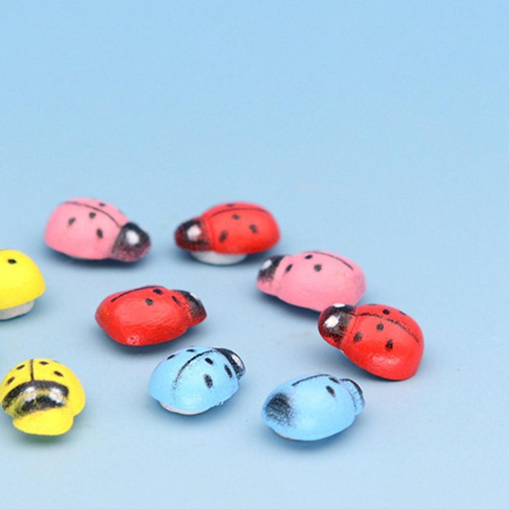 Spielzeug Simulation Miniaturmodell Feengarten Landschaft Marienkäfer Figuren Bonsai Dekor Holzhandwerk