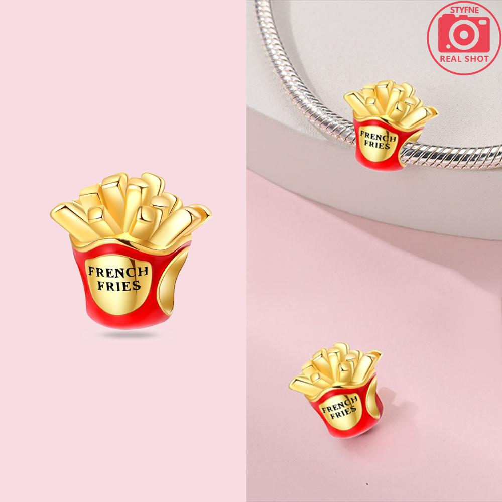 Original Funkelndes Gold Rose Heller Stern Herz Anhänger Charm Perlen Kupfer Passend Armband DIY Jubiläum Schmuck Geschenk