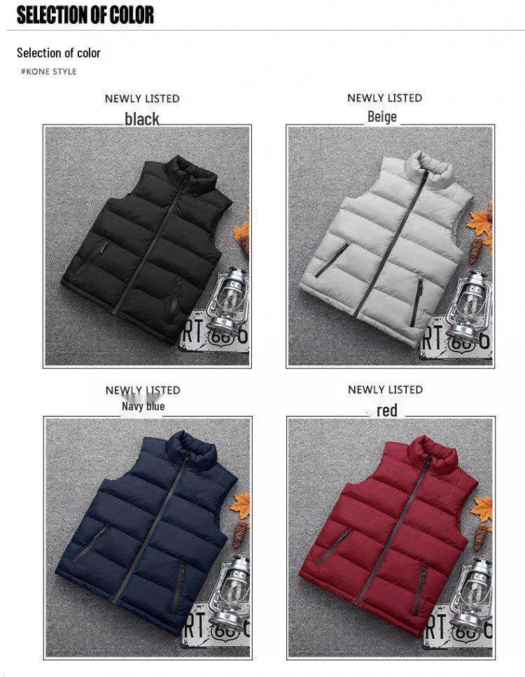 Men's Winter Down Cotton Vest: Korean Style, Slim Fit, Trendy, Casual, Warm, Plus Size.