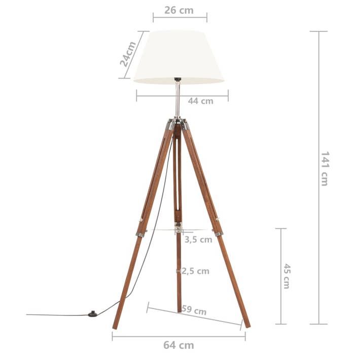VidaXL Lampadaire à Trépied Marron Lampe sur Pied Lampe à Piédestal Salon Salle de Séjour Maison Intérieur Miel et Blanc 141 288077