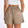 Women's Shorts Casual Summer  Color Drawstring Beach Loose Pocket Shorts