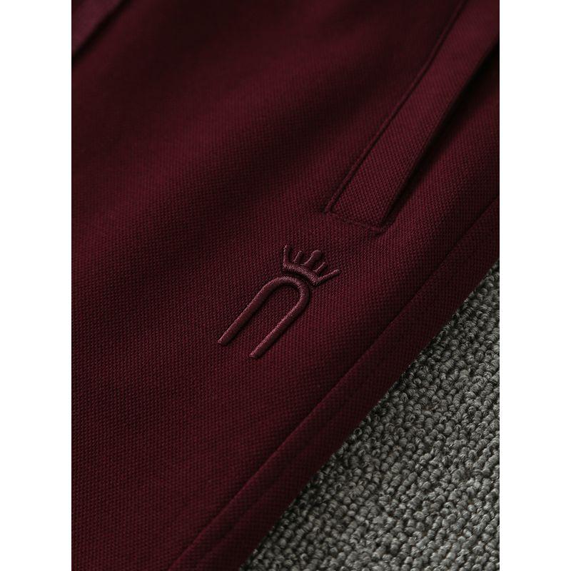 Casual Spring and Autumn Women's Purplish Red Loose Track Pants