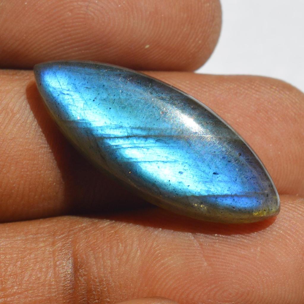 Natural Labradorite Gemstone Cabochon, 15 Carats Blue Fire Labradorite Cabochon, Marquise Shape, Craft Supply Jewelry Making