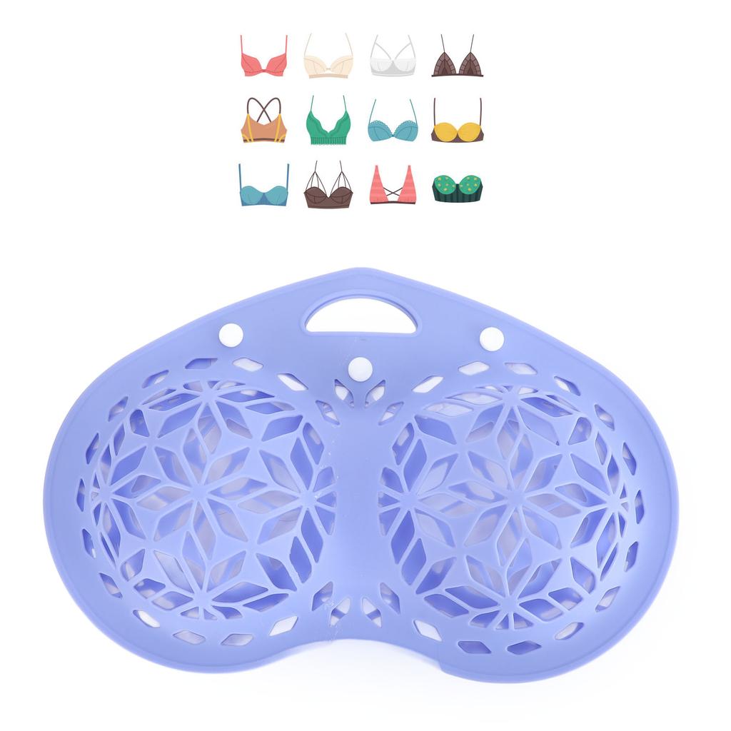 Silicone Lingerie Bags for Washing Delicates Reusable Snap Button Silicone Bra Laundry Bag for A To C Cups Purple