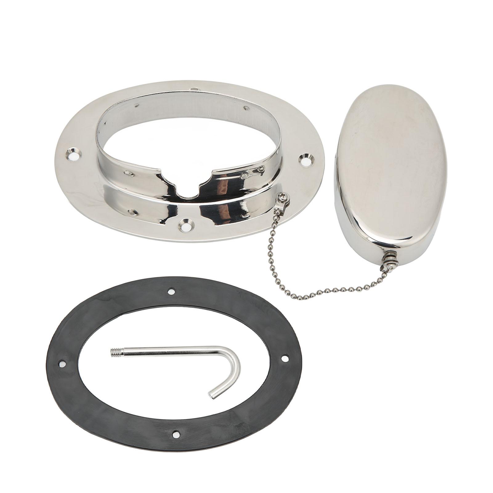 

304 Stainless Steel Chain Deck Pipe with Rubber Gasket 6.32x4.47in Base 4.3x2.31in Hole Marine Yacht Accessories