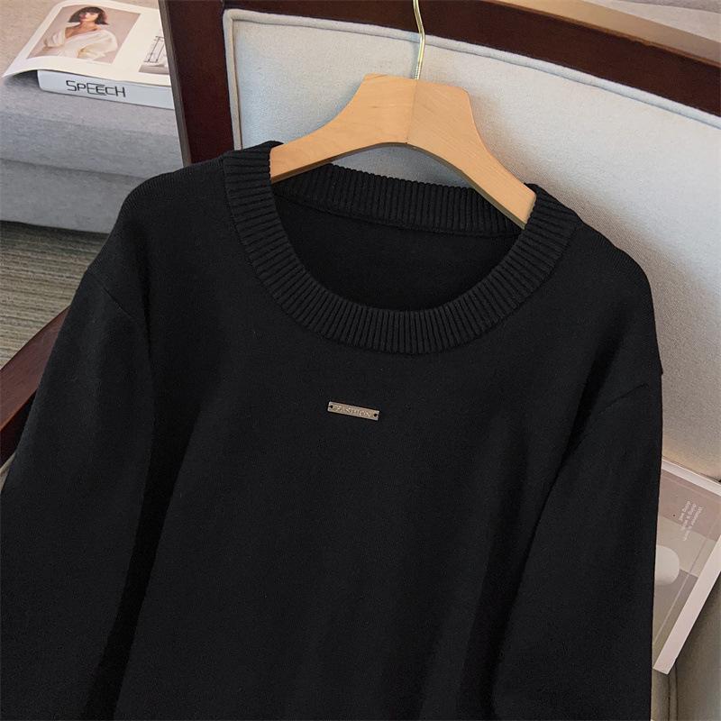 Plus Size Women's Loose Round Neck Sweater Dress: Bust 150/160 cm, Suitable for 200-350 jin. Style 8021