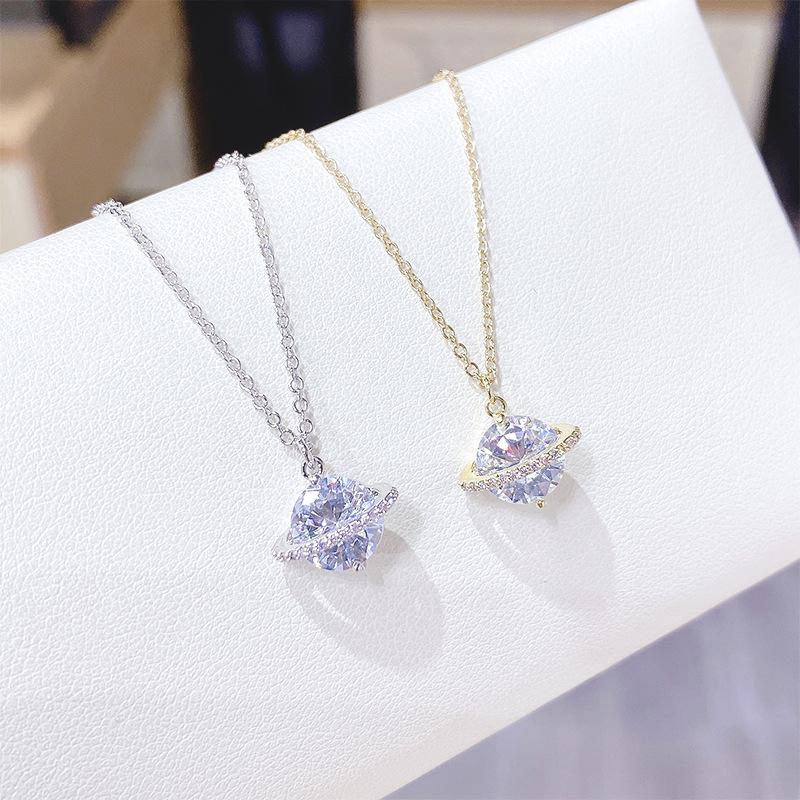 Necklaces for Women Korean Fashion Sexy Female Clavicle Chain Jewelry Saturn Planet Chain