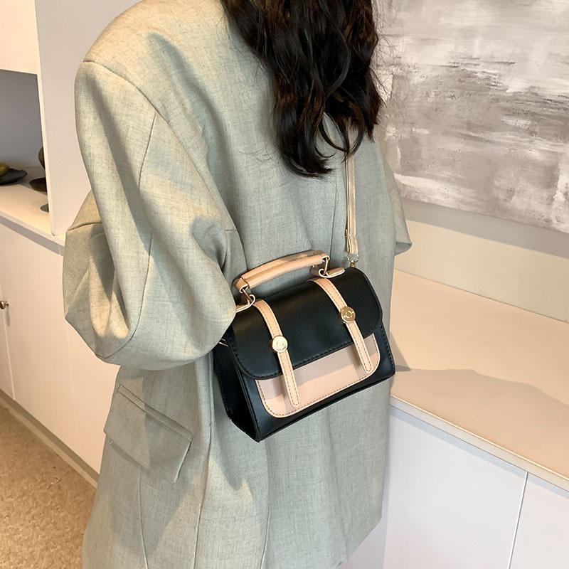 Chic Pu Leather Small Square Bag For Women Trendy Street Style Handbag 2024