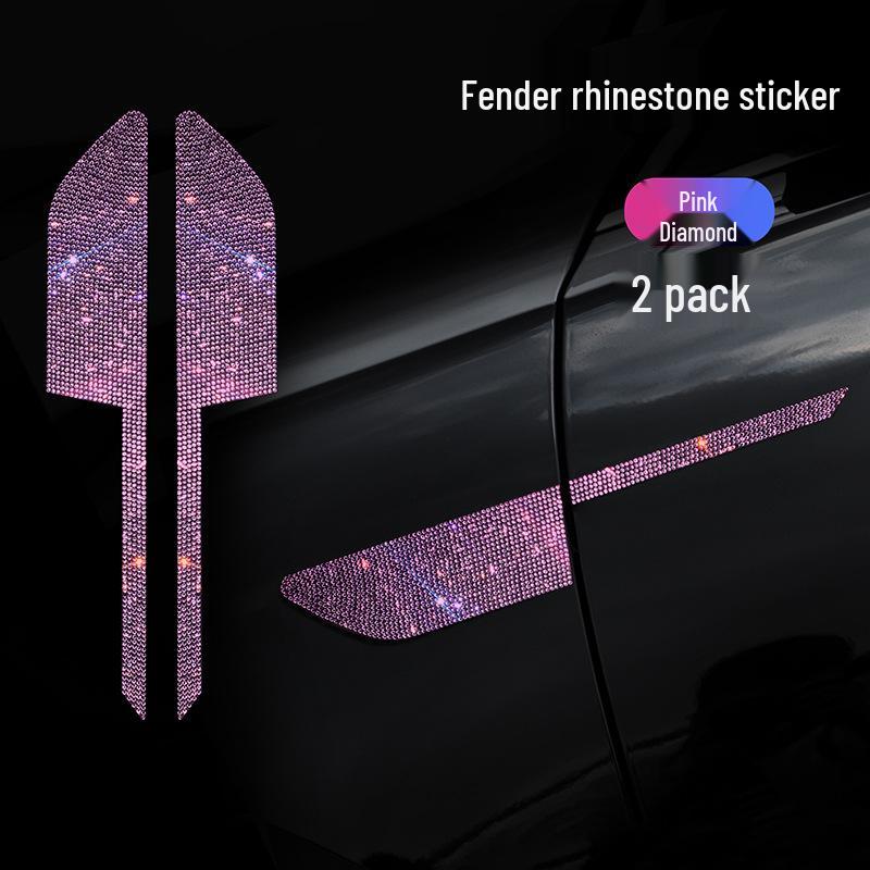 Carbon Fiber Fender Diamond Decal: Anti-Collision Body Decoration