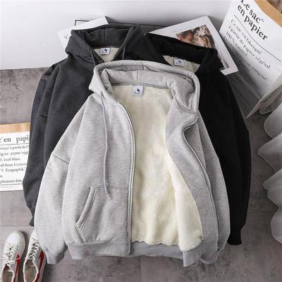 Men's 2021 Japanese Lamb Wool Cardigan Sweatshirt - Thick, Trendy, and Loose-Fit for Autumn/Winter.