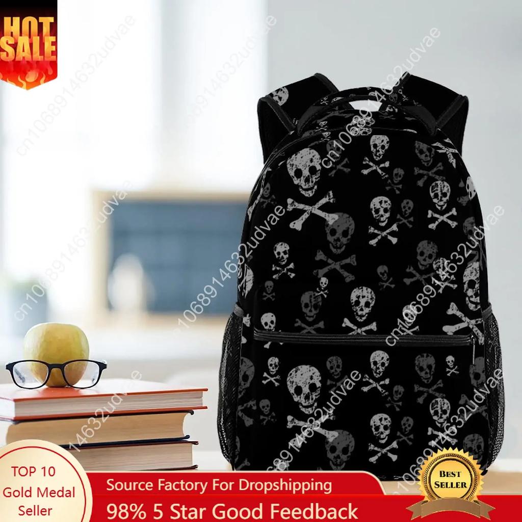 Totenkopf und Knochen Rucksäcke Schulbuchtasche Reise Wanderung Camping Tagesrucksack