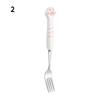 Simpatico gatto artiglio cucchiaio forchetta manico in ceramica stoviglie in acciaio inossidabile 304 cucchiaio forchetta bacchette simpatico cartone animato stoviglie per bambini