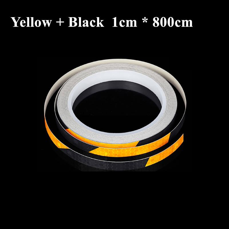 800cm Car Reflective Stickers Motorcycle Bicycle Reflector Safety Warning Rim Decal Tape Car Accessories 7 Colors Car Decoration