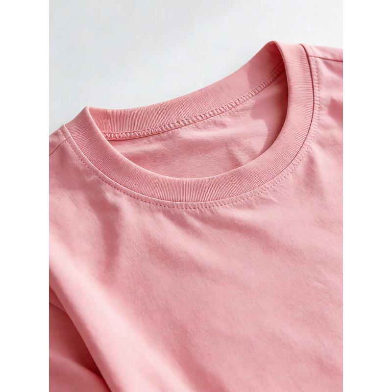 Children Crew Neck Short Sleeve T-Shirt with Cartoon Whale & Floral Print