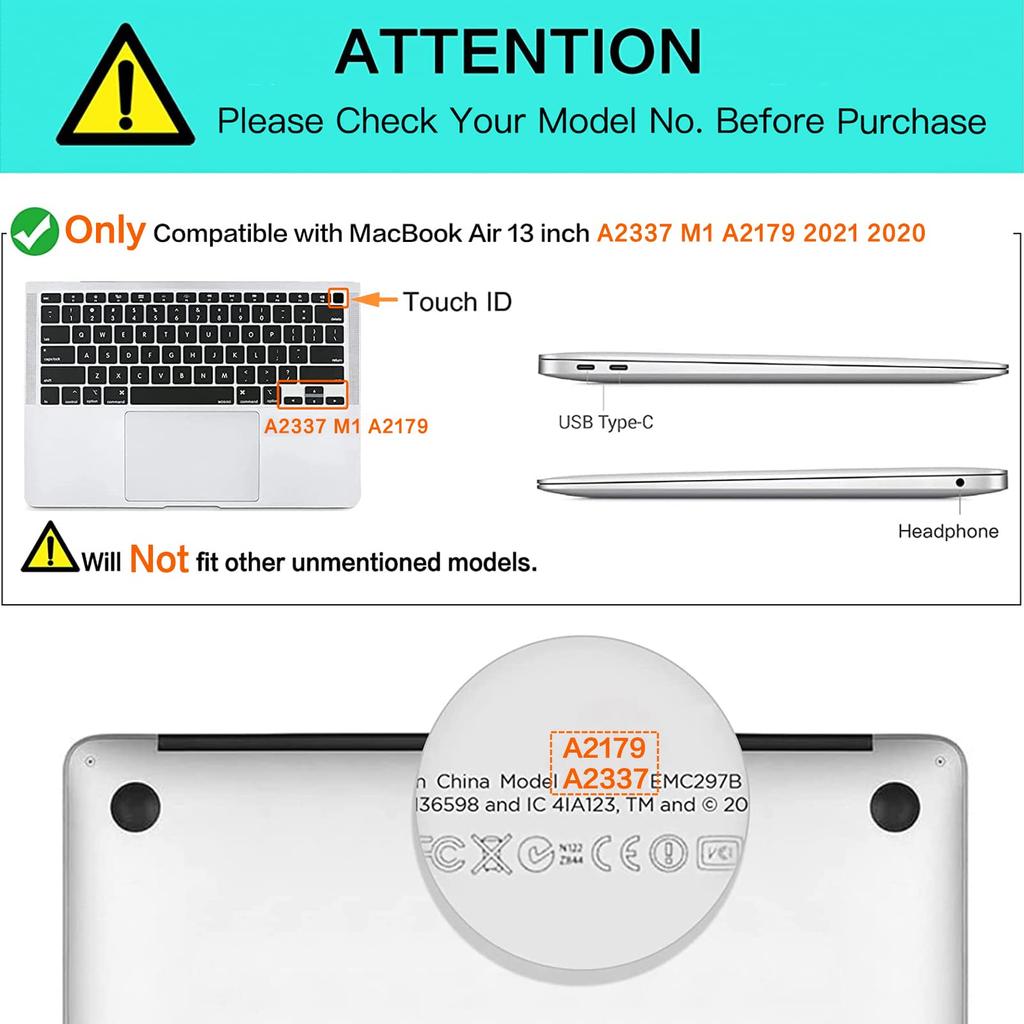 MOSISO Keyboard Cover for MacBook Air 13 inch 2021 2020 Release A2337 M1 A2179 Retina Display with Touch ID Backlit Magic Protective Silicone Clouds