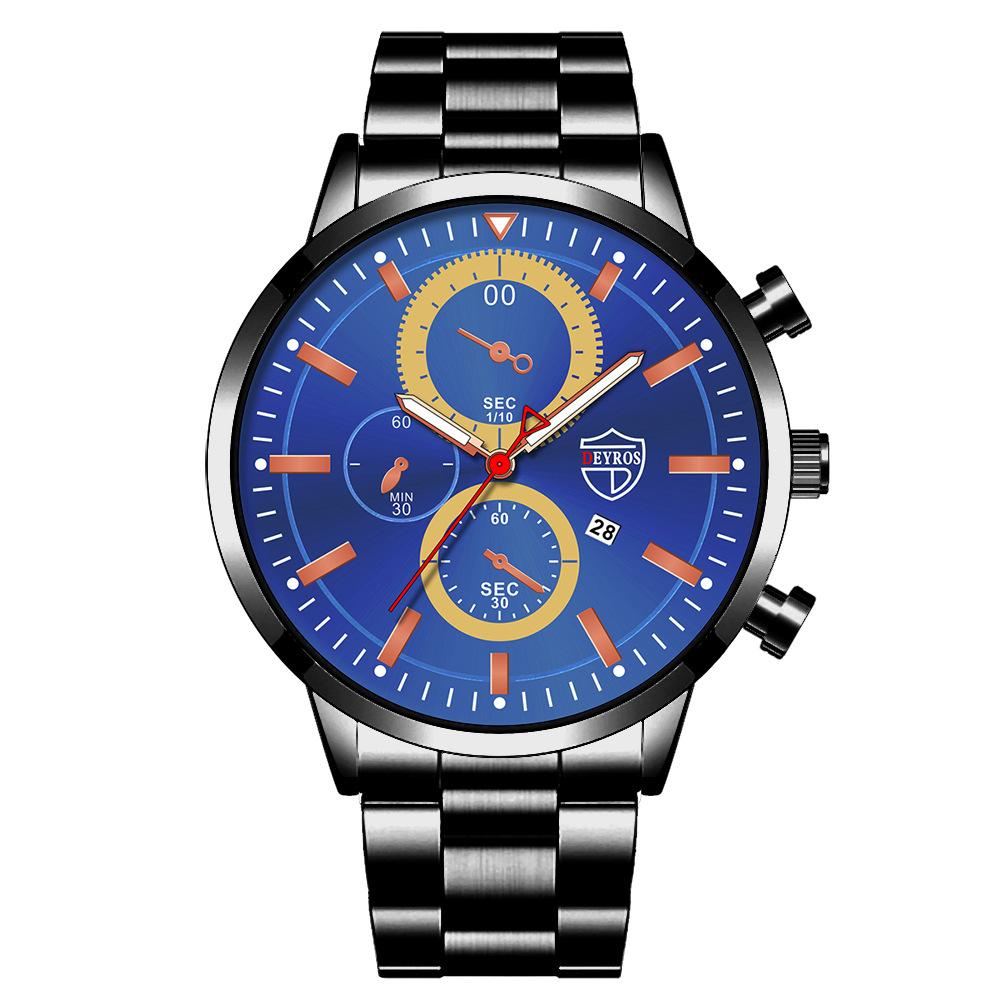Steel Belt Watch Men'S Classic Automatic Luminous Calendar Quartz Watch
