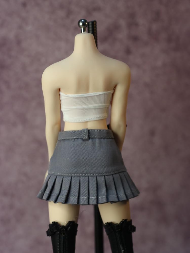 DMTOYS Fashion Sexy Tube Top and Mini Short Skirt for Scale Action Compatible with TBLeague Body and Socks Not [TOYBARJAPAN] 1/6 Figures, (Head, Body,
