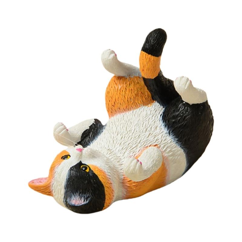 

Resins Cats Sculpture Miniature Art Piece Multifunctional Phone Holder Portable Desk Accessories Home Office Decors