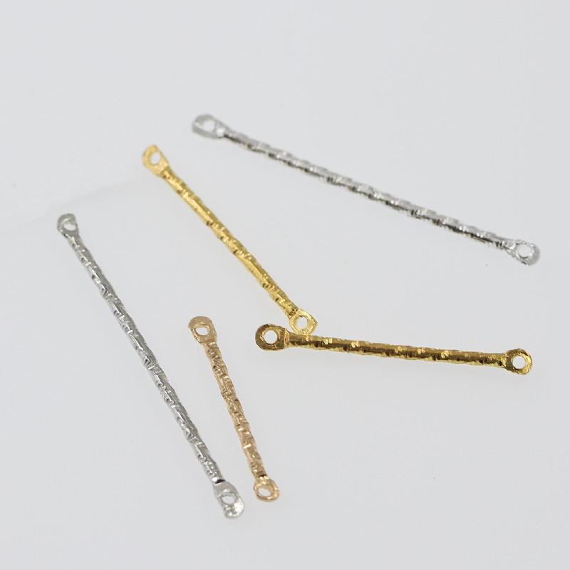 DIY Minimalist Double Hole Embossed Round Bar Earring Connectors